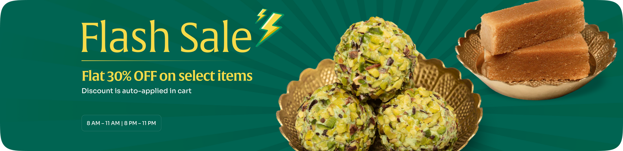 Flash sale on sweets and snacks
